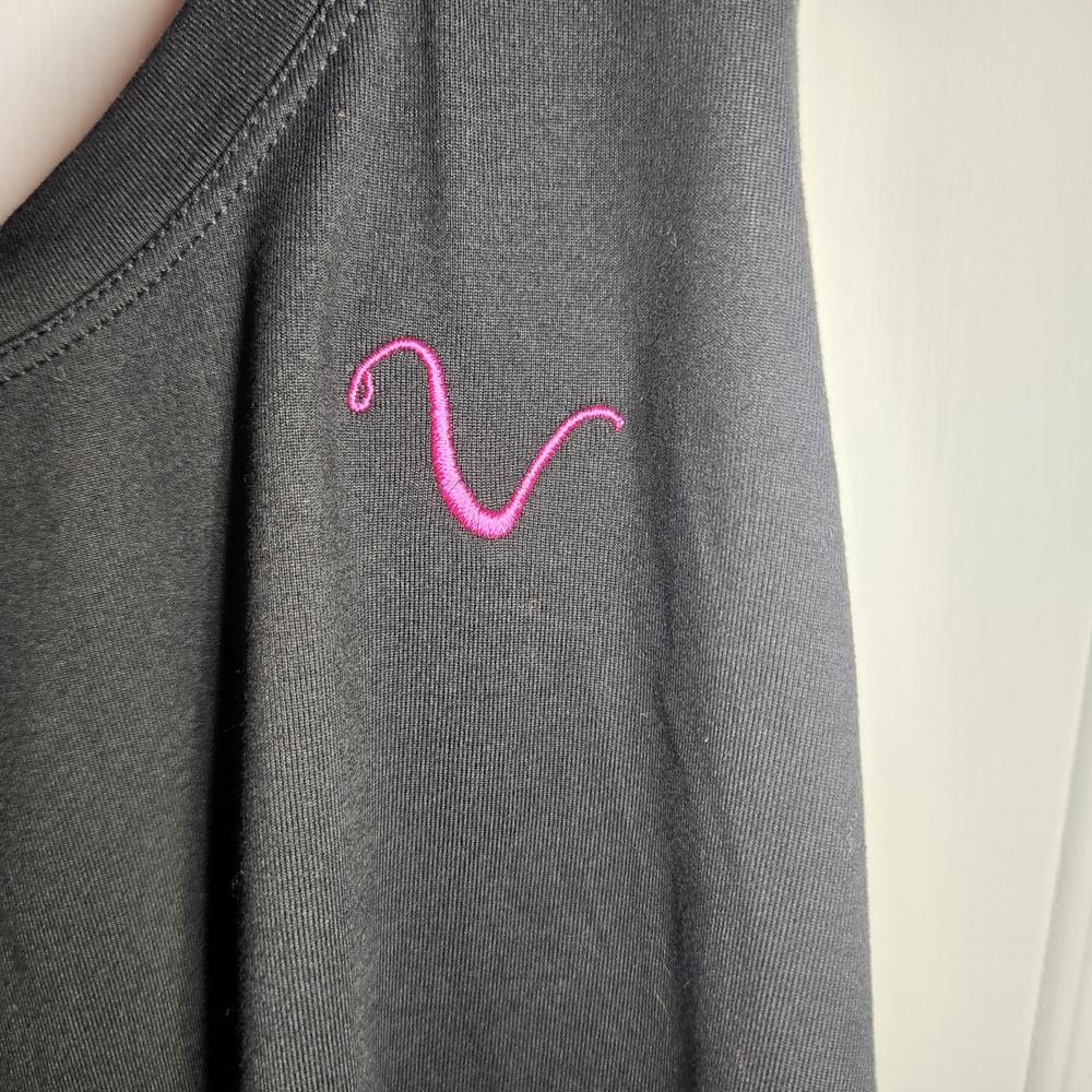 Vuori Black Tank Top with Pink Symbol Size Medium EUC - Picture 5 of 5